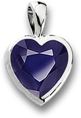 Iolite & Platinum Heart-Shaped Pendant