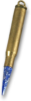 Bronze and Lapis Lazuli Bullet Pendant