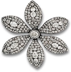 Réplique de broche fleur de diamant