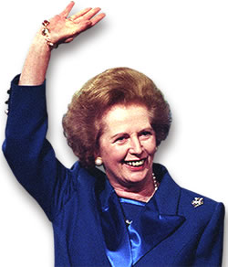 Margaret Thatcher dans ses perles