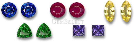 Pares de piedras preciosas coincidentes en GemSelect