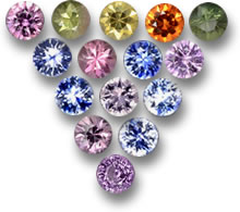 Set di gemme di zaffiro abbinate a colori misti