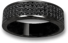Мужское кольцо с черным родиевым покрытием и черной шпинелью