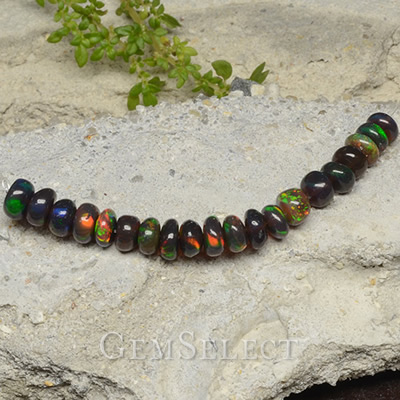 Multicolor Black Opal Rondelle Perlen