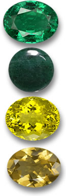 Émeraude, Aventurine et Quartz Jaune