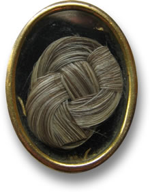 Jet Hair Mourning Jewelry Pendant