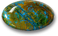 Cabochon chrysocolle multicolore