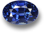 Blauer ovaler Saphir-Edelstein