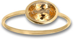 Oval Imperial Topaz Solitaire Ring