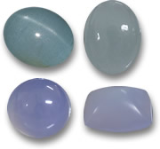 Aquamarine and Lavender Chalcedony Cabochons