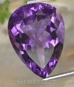 Pear-Shaped Amethyst Gemstone