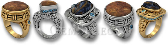 Pietersite Rings by GemSelect