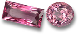 Pierres précieuses de tourmaline rose