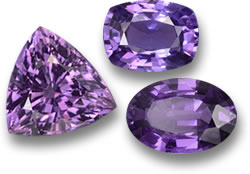 Pierres précieuses saphir violet