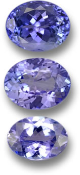 Gemmes de tanzanite violet-bleu