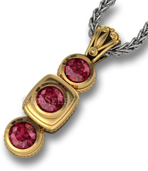 Gold Red Spinel Pendant