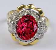 Bague Spinelle Rouge