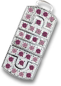 Rhodolite Garnet & Pink Tourmaline Flashdrive Pendant