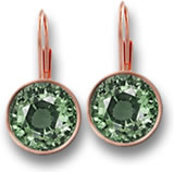 Boucles d'oreilles pendantes en or rose et saphir vert