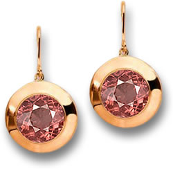 Boucles d'Oreilles Bronze Rose Malaya Grenat