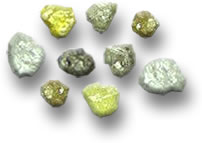 Rough White, Yellow and Brown Diamonds
