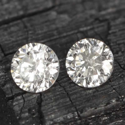 Round, Diamond-Cut White Diamond Pair