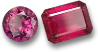 Pierres précieuses de tourmaline rubellite