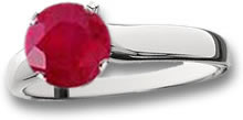 Round Ruby Solitaire Platinum Ring