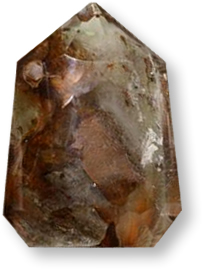 Multicolor rutile quartz gemstone