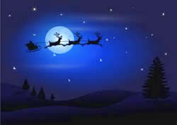 Santa's Sleigh in the Night Sky