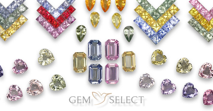 Lotes de zafiros multicolores para joyeros de GemSelect