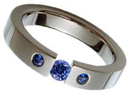 Sapphire and Titanium Ring