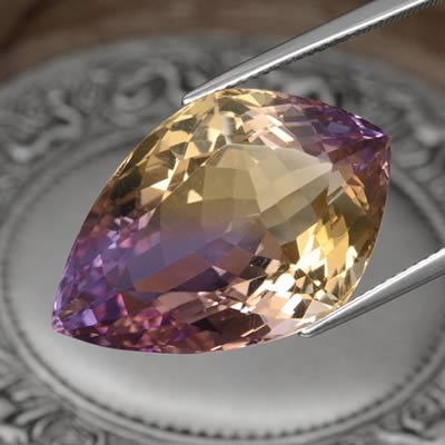 Shield-Shaped Ametrine Gemstone