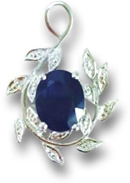 Silver, Diamond and Sapphire Necklace Pendant