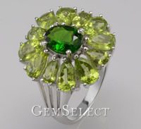 Bague Diopside Vert Chrome Green Chrome Diopside Ring