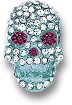 Skull with Diamond & Rhodolite Garnet
