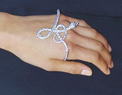 Snake Design White Gemstone Palm Bracelet