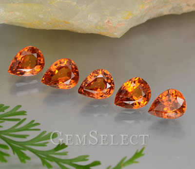 Spessartite Garnet Gems from Namibia