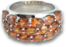 Unisex Spessartite Garnet Ring