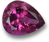 Gemme de tourmaline rubellite en forme de poire