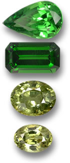 Tsavorite and Demantoid Garnet Gems