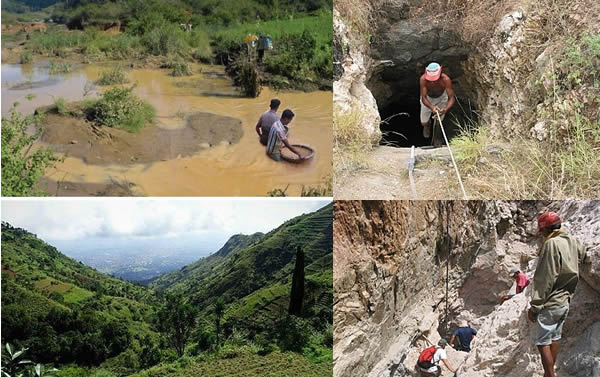 Foto de la minería de zafiros en las montañas de Uluguru