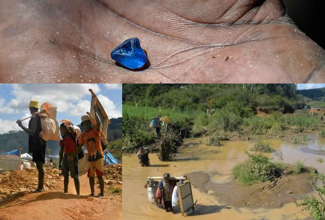 Buy Natural Sapphire from Tanzania - GemSelect Photo of Sapphire Mining in Tanzania - Large Image
