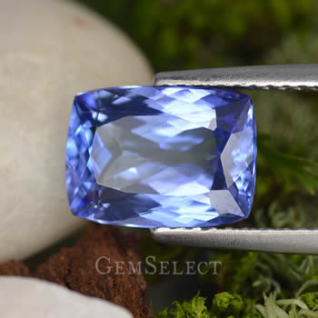 Pietra preziosa di tanzanite taglio cuscino