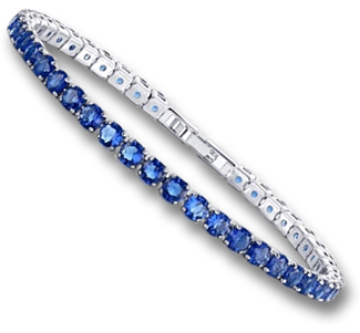Bracciale in linea con zaffiro blu