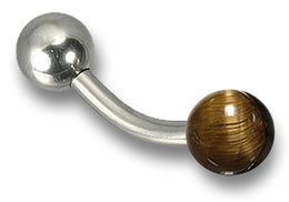 Tigerauge Curved Barbell Piercing