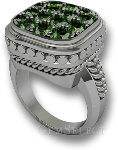 Bague Pinky pour hommes grenat Tsavorite