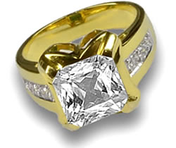 Bague Topaze Blanche Or Jaune