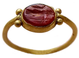 Anillo de cornalina antiguo