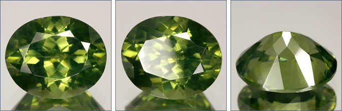 Zircon vert naturel du Sri Lanka